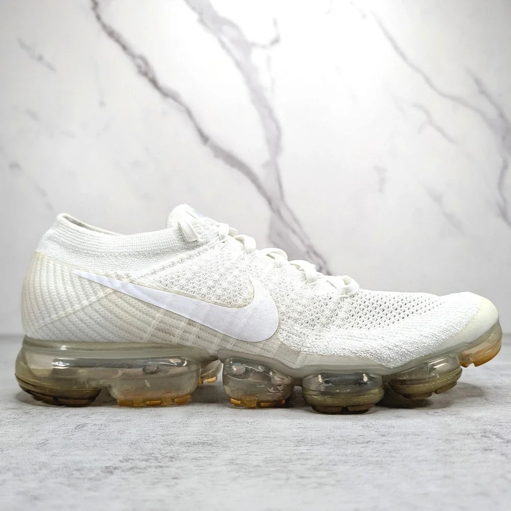 Nike Air VaporMax Flyknit Pure Platinum White Mens 12 849558-100 Sneaker